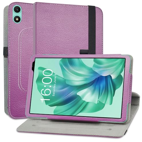 MAMA MOUTH Compatible con TECLAST P85T Funda,Cuero Sintético Rotación de 360 Grados de Función de Soporte para TECLAST P85T 8 Inch Tablet,Púrpura