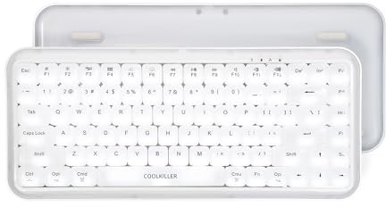 CoolKiller Balloon 84 Low Profile Mechanische Tastatur, Anpassbare Weiße Hintergrundbeleuchtung, Hot-Swap-Fähig, Kabellose Tastatur Mit BT5.1/2.4G/USB-C, Für Windows/Mac (Taktile Switches)