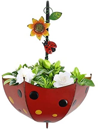 Metal Umbrella Hanging Planter Wall Decor, Umbrella Plant Holder, Plant Hanger Wall Decor, Umbrella Flower Pot Hanging Multi colour Wall Art, Indoor, Outdoor Plant Flower Basket for Garden, Home