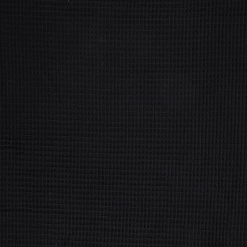 Die Stofftante Waffelpique Nelson | 0,5 m x 150 cm Meterware (schwarz)