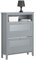 SoBuy Schuhkipper Schuhschrank mit 2 Klappen Schuhablage Schuhregal Schuhkommode Hellgrau BHT ca. 80x108x25cm FSR152-HG