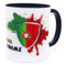 Portugal Tasse mit Namen personalisiert portugiesische Flagge Wappen Fahnen Fanartikel Produkte 2025 Becher Geschenk Mann Geburtstag Fussball Português Xícara Caneca bandeira Produkte Keramik 330 ml