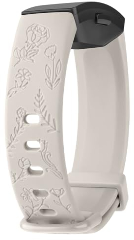 Vancle Gravierte Armbänder für Fitbit Inspire 2/Inspire HR/Inspire Fitness Tracker, TPU wasserdicht Floral Ersatzarmbänder für Fitbit Inspire HR/Inspire 2/Inspire Damen Herren