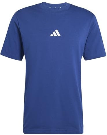 adidas Herren Essential Three Stripes Single Jersey Tee, Dark Blue/White, S