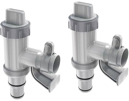 FUFRE Grifo de paso para manguera de piscina de 32 mm y 38 mm, adaptador de manguera de piscina, accesorios de mantenimiento de piscinas, abrazaderas de manguera para mantenimiento de piscinas y