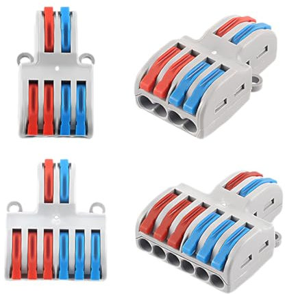 AEIOPRS 8 PCS Compatto Connettore Morsetto Elettrico 2 Modelli Compatto Morsetti Cavo Connettore per Conduttore Elettrico Morsettiera Filo Conduttori Assortiti Connettori a Filo Morsetti