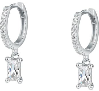 CHRIST Damen-Creolen 925er Silber, recycelt Zirkonia One Size, Silber 89076251