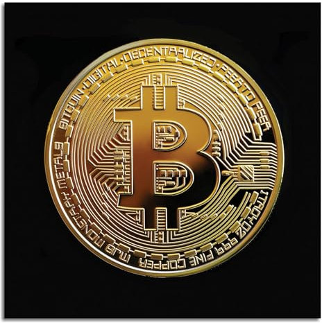 WSYZHL Bitcoin Wandkunst, Krypto-Leinwanddruck, Poster für Zuhause, ungerahmt, 61 x 61 cm, 1 Stück