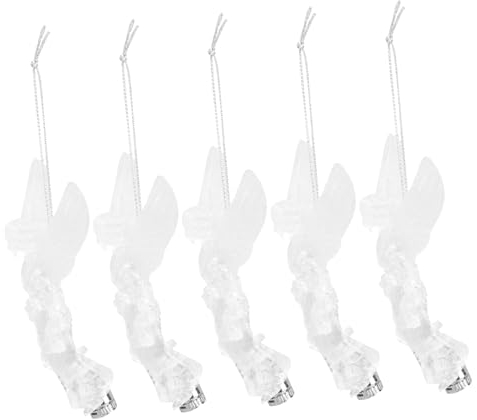 Garneck 5 Stück Engel Anhänger Zum Aufhängen Engel Deko Mini Engel Deko Weihnachten Mini Engel Weihnachten Glitzernder Engel Weihnachten Beleuchteter Engel Beleuchteter Engel