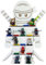 Craft Maestro Weiß Ninja Boy Aufbewahrung Regal für Minifiguren. Kinder Schaukasten Regale. Kinderzimmer Holz Wandregal für 17 Figuren