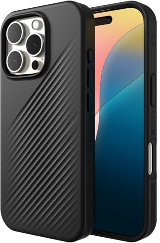ZAGG Luxe Snap Graphene-Reinforced Case for iPhone 16 Pro [6.3-Inch], MagSafe Compatible, Slim and Comfortable Design, Shockproof Phone Back Cover (Black)