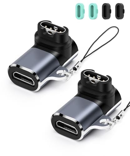 Watch Charging Adapter, AIYEEN Micro USB Female to Male Adapter Charging Port Compatible with Garmin Fenix 7/7S/7X/6/6X/6S, etc., Micro USB Watch Charger with Anti-lost Buckle