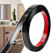 JSIWOTH Modanature decorative autoadesive per porte, finestre, cornici a specchio, pareti, soffitti, pavimenti, piastrelle, bordi, colore nero opaco, 2 cm × 6 m