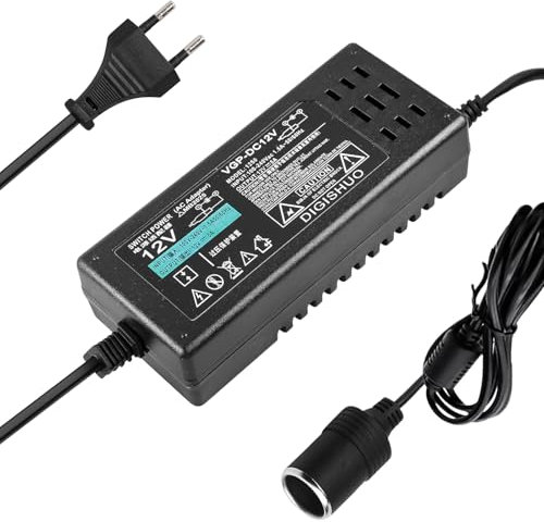 KFZ Netzadapter, 220V Auf 12V 5A Spannungswandler, 60W Zigarettenanzünder-Buchse, Zigarettenanzünder Steckdose, Netzteil Adapter Stromwandler, Netzteil Zigarettenanzünder Wechselrichter für Kühlbox
