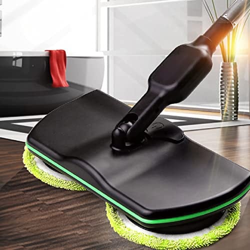 Electric Mop Floor Cleaner Machine, Cordless Hard Floor Scrubber Spin Steam Mop with 2 Cleaning Pads and 2 Waxing Pads for Polisher, Power Mops Floors Buffer for Wood, Tile, Marble, Vinyl
