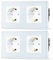 TAWOIA Schuko Steckdose, EU-Standard 2 Fach Unterputz Mit 2,5D Curved Glas Platte, Wandsteckdosen Weiß 86 * 157mm 2er-Pack