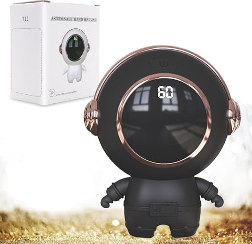 Hand Warmer, Rechargeable 6000 mAh Electric Portable Hand Warmer, Cartoon Astronaut Warmer with Digital Display with USB Charging, Best Gift for Winter, Outdoor Sports, Camping