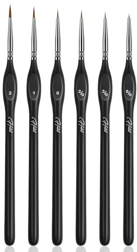 HOTUT Fine Detail Brushes with Triangular Handles,6 Detail Paint Brush Set,Miniature Micro Paint Brushes,Miniature Brush for Fine Detailing&Art Painting,Acrylic,Watercolour,Oil,Figures,Warhammer 40k