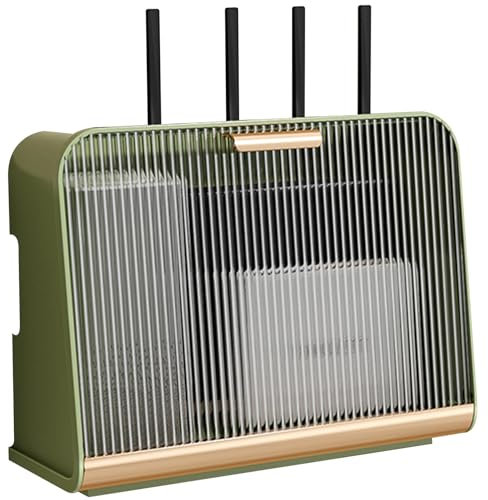 PZPIUGY WiFi Router Aufbewahrungsbox, Router Regal, WiFi Router Aufbewahrungsbox Wandregale, Schwebende Regale Wandmontage, Wandhalterung Kabel Lagerregal(Transparent Panel + Cyan)