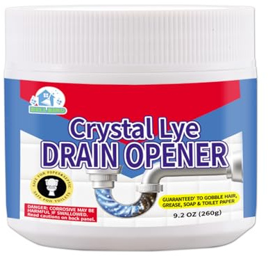Bell Bird Crystal Lye Drain Opener, Lye Sodium Hydroxide,Unclogs Bathroom and Kitchen Sinks,Drains,Shower Pipes (1PSC)
