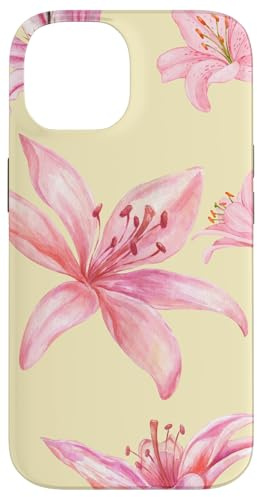 Cute Lily Flower Blooming Aesthetic Floral Y2K Case for iPhone 14