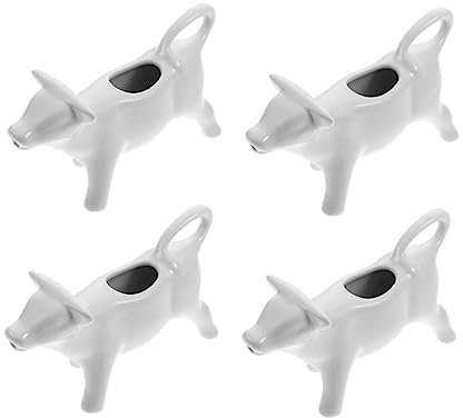 MAGICLULU Jarra Espumadora Leche 4 Pcs Cerámica Vaca Salsa Hogar Café Restaurante