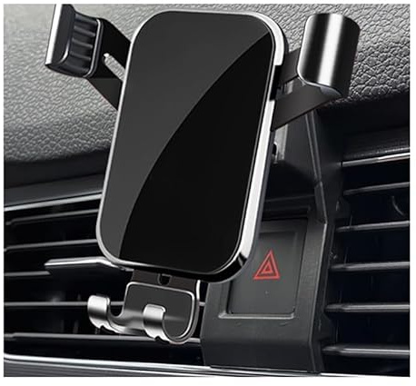Car Phone Holder for Air Vent for VW UP 2012+, Gravity Car Phone Mount Cradle 360° Rotation - Upgraded Super Stable Hook Clip - Car Mobile Mount,A-BLACK