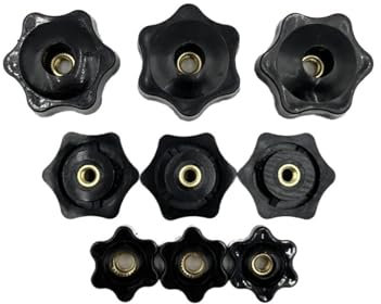 Sternförmige Kopfknöpfe, Mutter festziehen, Pflaume, Muttern von Hand festziehen, Griffgewinde, Stern, mechanisch, schwarz, Flügelmuttern, Klemmknopf, manuelle Muttern M4, M5, M6, M8, M10, M12(Blind E