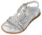 FGUUTYM Sandali da ragazza, con brillantini, estivi, boho, comodi, con strass, antiscivolo, piatti, per bambini, sandali primi passi, argento, 35 EU