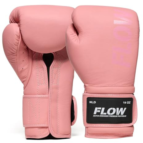 Flow Challenge Gants de Boxe en Cuir Véritable – Coupe Tight-Fit Ajustée pour Un Contrôle Précis – Sparring, Sac de Frappe, Muay Thai, Kickboxing & MMA – Homme et Femme
