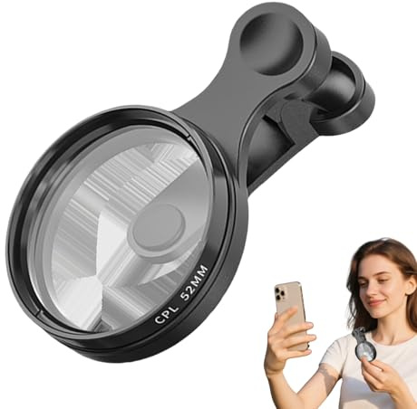 Objectif polarisant pour téléphone – Filtre polarisant Optique Circulaire à Clip de 52 mm, Accessoire polarisant pour Appareil Photo de Smartphone pour Adultes, Professionnels, passionnés, Amis
