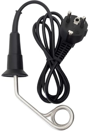 Novanetus Calentador GTN0.5 Calefactor de inmersión 0,5 kW 500 W 230 V de ACERO INOXIDABLE, Hervidor eléctrico de viaje, color negro (sin bolsa)