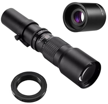 Kamera.， Kompatibel mit Nikon D3400, D500, D7200, D5500, D750, D5300: 500-mm-F8.0-Teleobjektiv (manuell) mit 2X-Konverter (60D, 77D).(Black,XF)