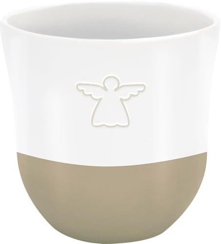 Sheepworld Becher mit Gravur Engel | Kaffeebecher, Höhe 9,8 cm, Durchmesser 9,3 cm, Volumen 40 cl, Steinzeug | Geschenkbanderole, Geburtstag, Ostern, Weihnachten | 74829
