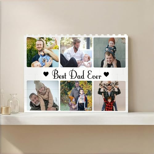 PSUNEY Personalisiertes Baustein Puzzle mit Foto & Text, Individuelles Foto Puzzle zum Selbst Gestalten, Fotogeschenke für Valentinstag Jahrestag Geburtstag Familie, Freunde & Paare