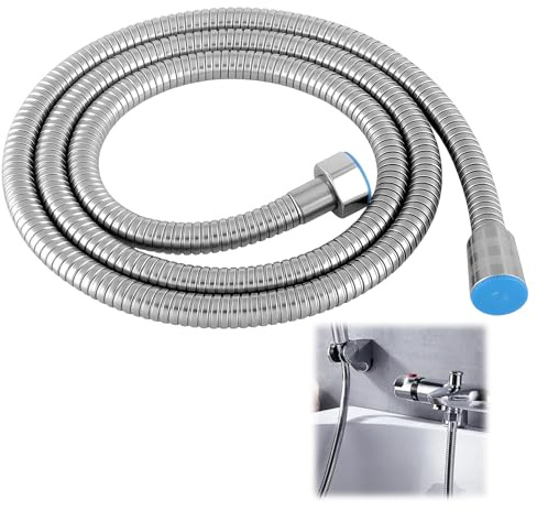 Lethra Duschschlauch 1m, Edelstahl Brauseschlauch Universal G1/2 Anschluss, knickfest & auslaufsicher, flexibler Metall - für Dusche & Badewanne