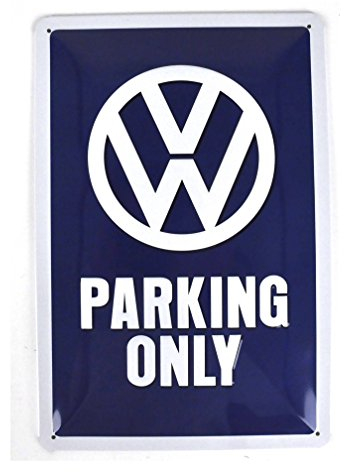 Nostalgic-Art Retro Blechschild, 20 x 30 cm, VW – Parking Only – Volkswagen Bus Geschenk-Idee, Original Lizenzprodukt (OLP), aus Metall, Vintage Design, Blechschilder Sprüche