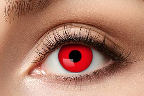 Zoelibat Eyecatcher 84063141-597 - Farbige Kontaktlinsen, 1 Paar, für 12 Monate, Rot, Karneval, Fasching, Halloween