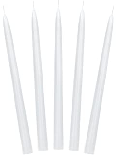 Stabkerzen 24cm x 10 Stück - Leuchterkerzen Tafelkerzen Spitzkerzen für Geburtstag Hochzeit Party - Weihnachtskerzen Adventskerzen - Weiß Matt