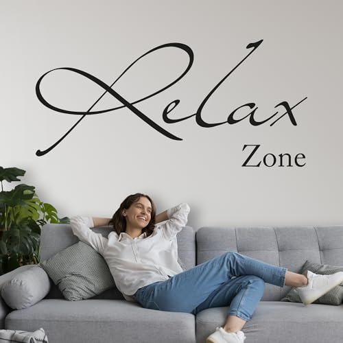 GRAZDesign Wandtattoo Bad Sprüche Relax zone, Türaufkleber für Badezimmer, Wellness - 64x30cm / 071 grau