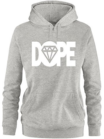Luckja Dope Damen Hoodie, Grau / Weiß, XL