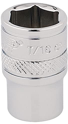 Draper 48942 1/4 Square Drive Polished Chrome Imperial Socket, 7/16 Size