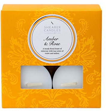 Shearer Amber Rose (Pack of 8) Scented Tealights-White