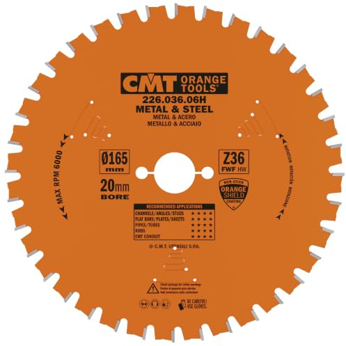 CMT ORANGE TOOLS 226.036.06H - HM-KREISSÄGEBLATT FÜR PVC ET HOLZ 165X1.6/1,2X20 Z=36 FW