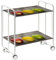 DON HIERRO - Carrito auxiliar con ruedas BAUHAUS armazón metálico color blanco, 2 bandejas-42