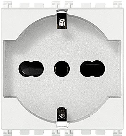 Vimar 0R19210.B Arké Presa Universale con Protezione Sicury,2P+T 16 A 250 V, 2 Moduli, Bianco