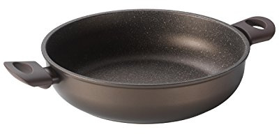 Mopita Ambra Induktion geschmiedet Aluminium Flache Kasserolle, 24 x 7 cm, schwarz