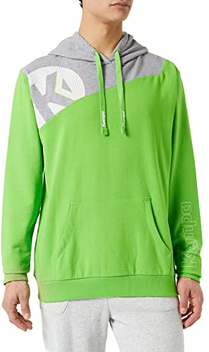 Kempa Herren Core 2.0 Hoodie, Hope grün/Dark grau melan, L
