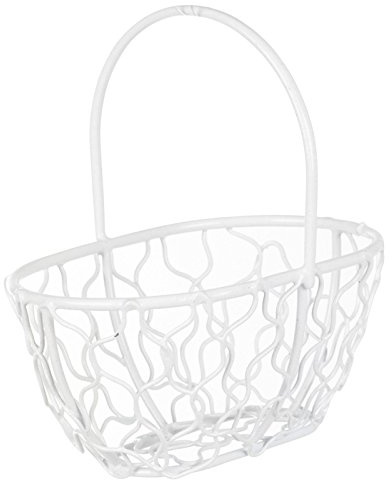 URBNLIVING Oblong White Wire Mesh Basket