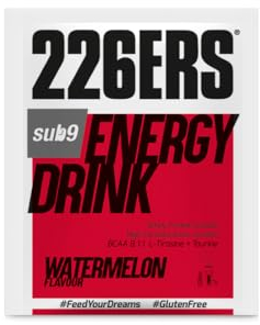 226ERS - Sub9 Energy Drink Monodosis, Bebida Energética en Polvo con Proteína Whey, BCAA, Amilopectina, Taurina y L-Carnitina, Aumenta la Energía, Mejora Rendimiento Deportivo, Sabor Sandía, 50 g